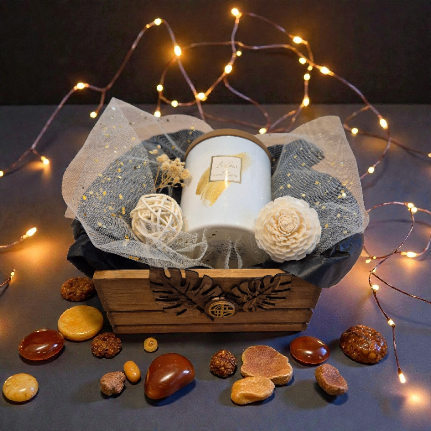 Coffret "Brume d'Ambre” en Bambou