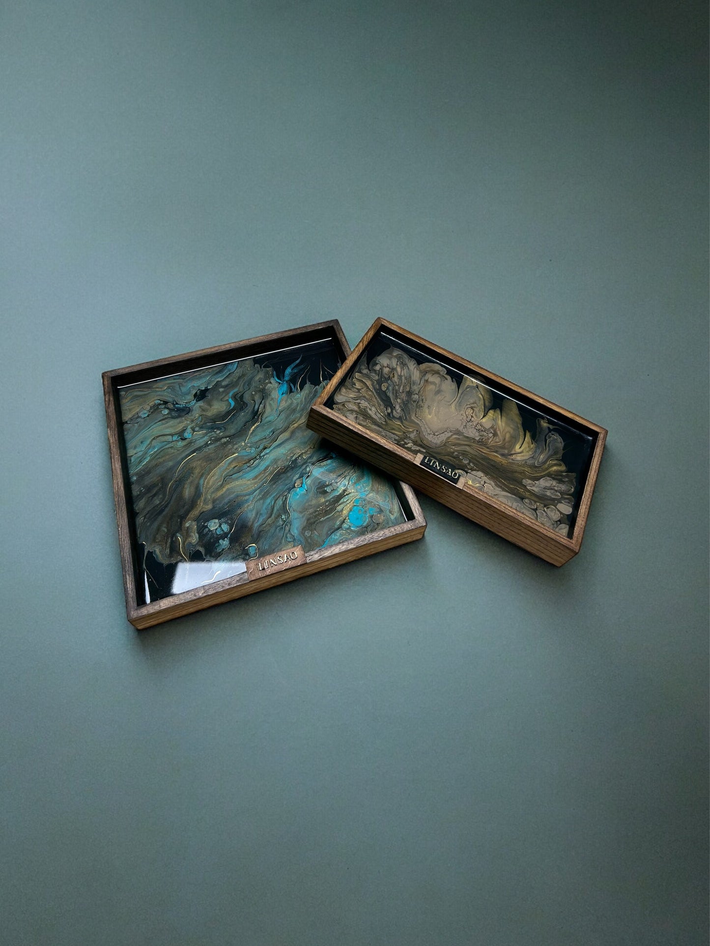 PLATEAU DECORATIF - BLEU LAGON